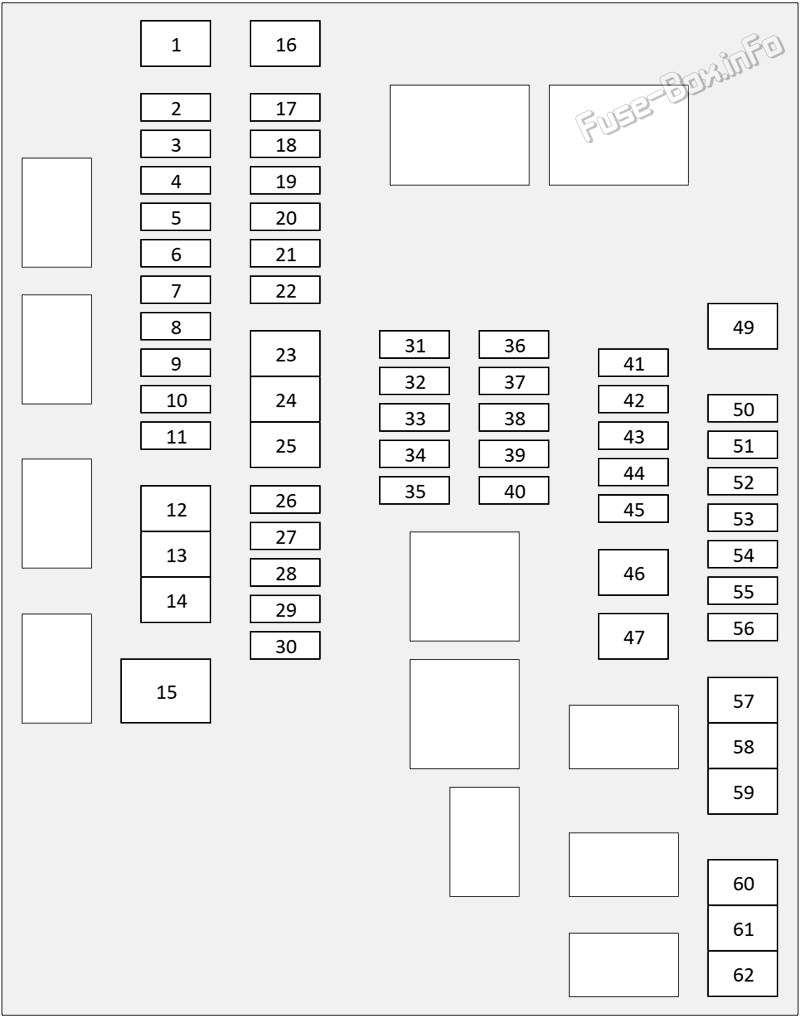Under-hood fuse box #1 diagram: Lexus UX200 (2019-2025)