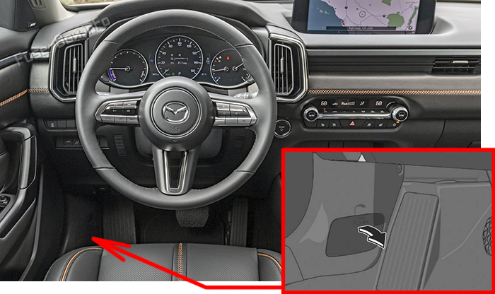 Расположение предохранителей в салоне: Mazda CX-50 Hybrid (2025-2026)