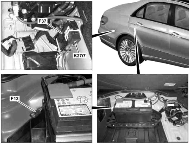 Расположение блоков предохранителей и реле Mercedes-Benz E-Class W212 2009-2016 - схема 14