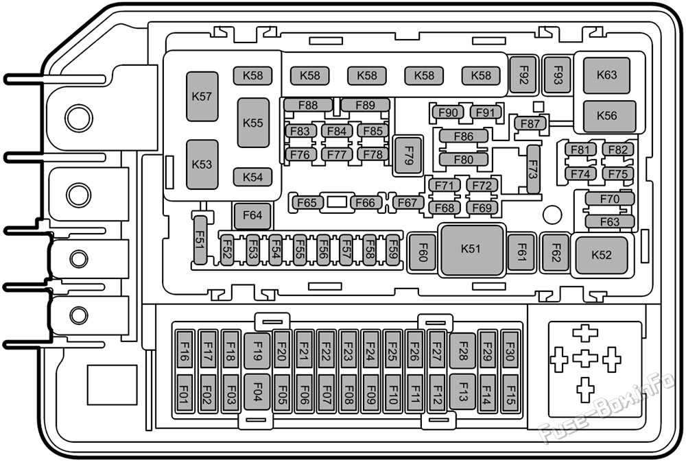 Under-hood fuse box diagram: MG MG4 EV (2022, 2023, 2024)