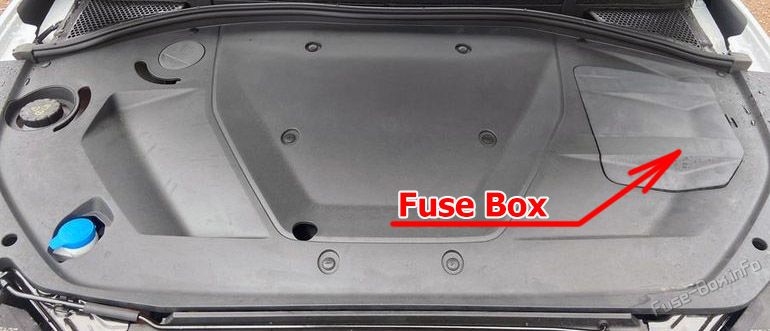 Location of the fuses in the front compartment: MG MG5 EV (2020-2024)