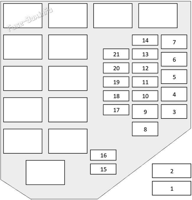 Under-hood fuse box diagram: Mitsubishi FTO (1997, 1998, 1999, 2000)