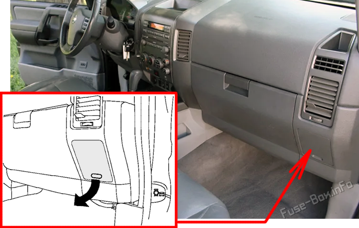 Расположение предохранителей в салоне Nissan Armada (TA60; 2004-2007)