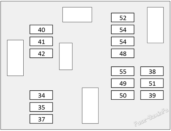 Under-hood блок предохранителей №1 diagram: Nissan Micra (K13; 2011-2022)