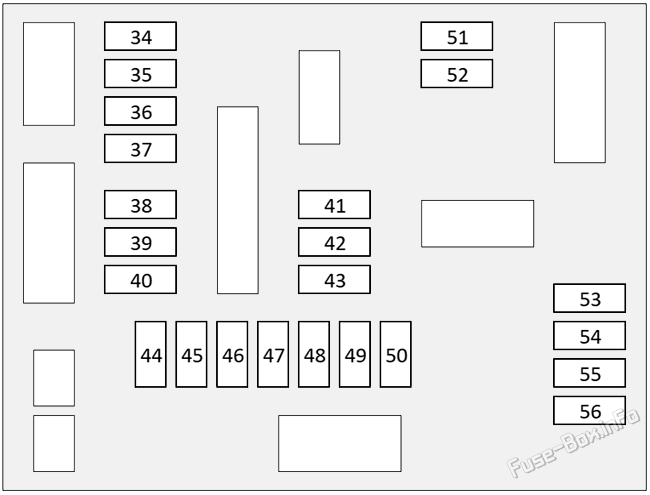 Under-hood блок предохранителей №1 diagram: Nissan Murano (Z52; 2015-2024)