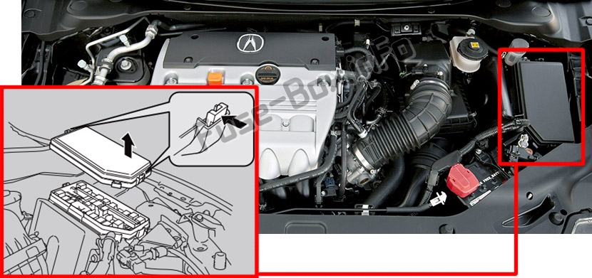 Расположение блоков предохранителей и реле Предохранители и реле Acura ILX 2013-2018 - схема 1