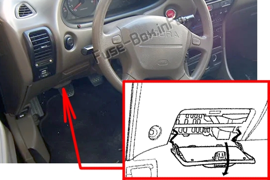 Расположение блоков предохранителей и реле Предохранители и реле Acura Integra 2000-2001 - схема 1