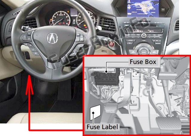 Расположение блоков предохранителей и реле Предохранители и реле Acura RDX 2013-2018 - схема 2