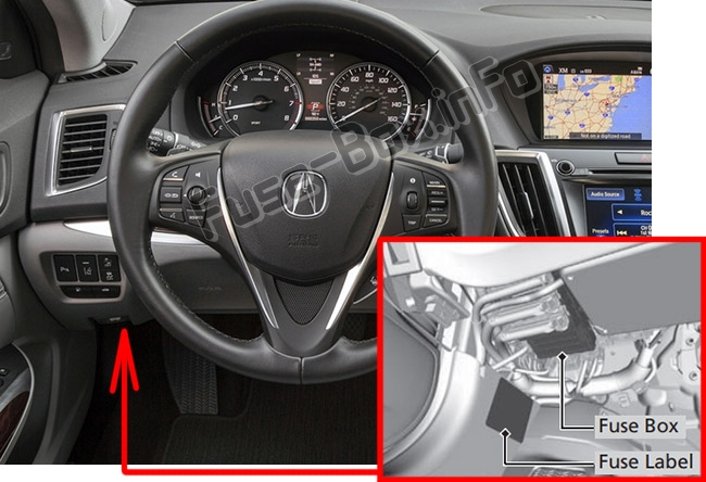 Расположение блоков предохранителей и реле Предохранители и реле Acura TLX 2014-2019 - схема 4