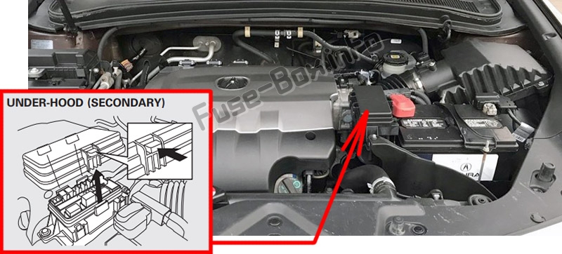 Расположение блоков предохранителей и реле Предохранители и реле Acura ZDX 2010-2013 - схема 3