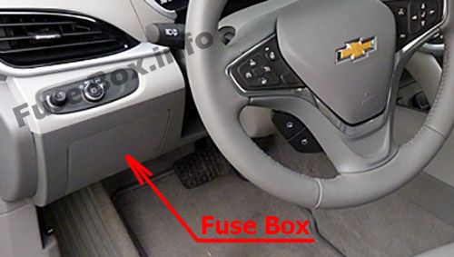 Расположение блоков предохранителей и реле Предохранители и реле Chevrolet Volt (2016-2019 ..) - схема 1