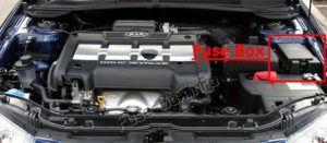Расположение блоков предохранителей и реле Предохранители и реле KIA Cerato (2003-2008) - схема 4