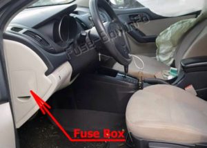 Расположение блоков предохранителей и реле Предохранители и реле KIA Forte / Cerato (2009-2013) - схема 1