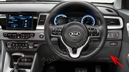 Расположение блоков предохранителей и реле Предохранители и реле KIA Niro (2017-2019 ..) - схема 2