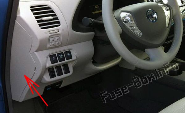 Расположение блоков предохранителей и реле Предохранители и реле Nissan Leaf (2010-2017) - схема 1