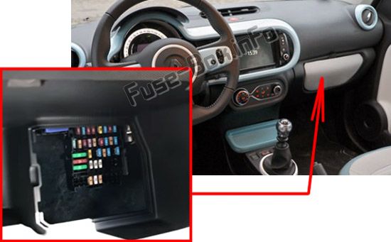 Расположение блоков предохранителей и реле Предохранители и реле Renault Twingo III (2015-2019 ..) - схема 3