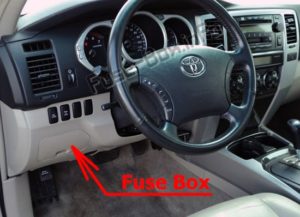 Расположение блоков предохранителей и реле Предохранители и реле Toyota 4Runner (N210; 2003-2009) - схема 3