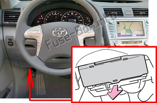 Расположение блоков предохранителей и реле Предохранители и реле Toyota Camry (XV40; 2007-2011) - схема 1