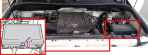 Расположение блоков предохранителей и реле Предохранители и реле Toyota Sequoia (2008-2017) - схема 4