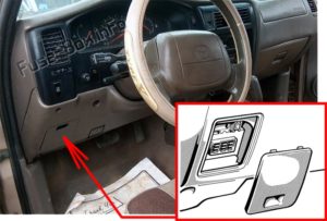 Расположение блоков предохранителей и реле Предохранители и реле Toyota Tacoma (1995-2000) - схема 1