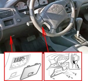 Расположение блоков предохранителей и реле Предохранители и реле Toyota Tercel (L50; 1994-1999) - схема 1