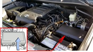 Расположение блоков предохранителей и реле Предохранители и реле Toyota Tundra (XK50; 2007-2013) - схема 3