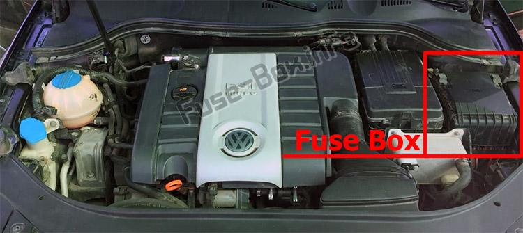 Расположение блоков предохранителей и реле Предохранители и реле Volkswagen Passat B6 (2005-2010) - схема 3