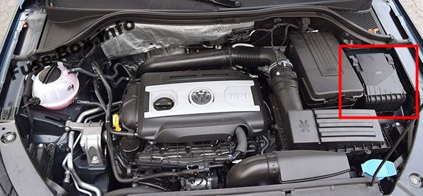 Расположение блоков предохранителей и реле Предохранители и реле Volkswagen Tiguan (2008-2017) - схема 3