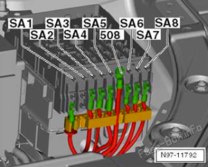 Fuse Box Diagram (-SA-): SEAT Alhambra (2010-2020)