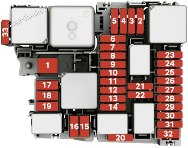 Under-hood fuse box diagram: SEAT Leon (2021, 2022, 2023)