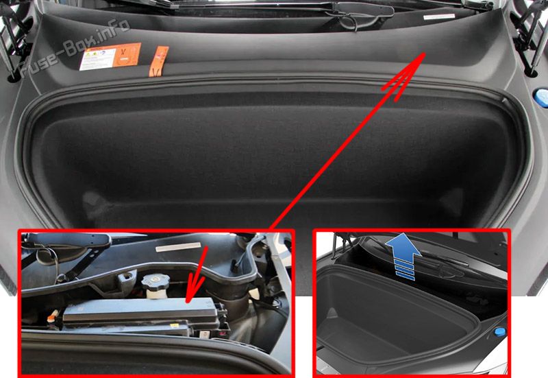 Расположение предохранителей in the front trunk: Tesla Model X (2015-2021)