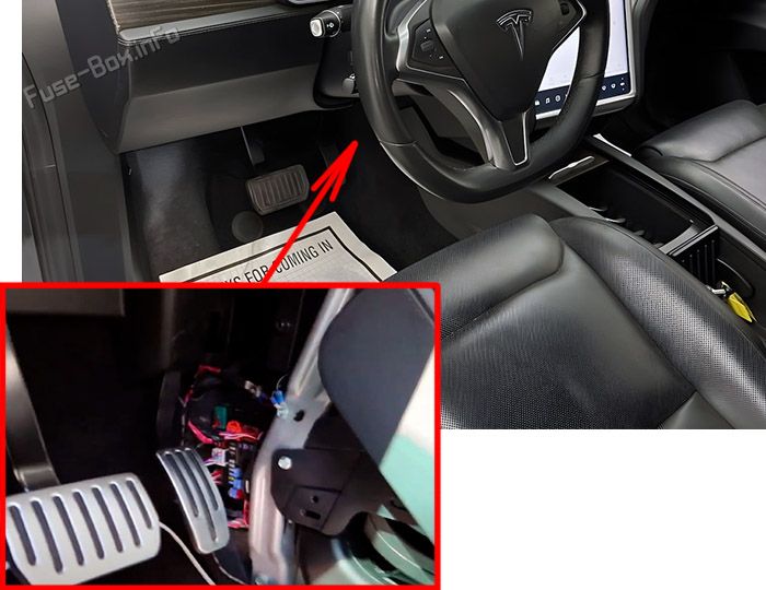 Расположение предохранителей in the passenger compartment: Tesla Model X (2015-2021)